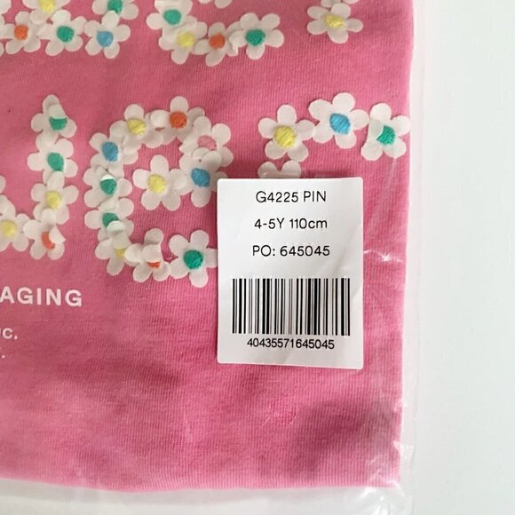 NWT Mini Boden Floral Power Applique Flutter Slogan T-shirt for Girls - Picture 6 of 8